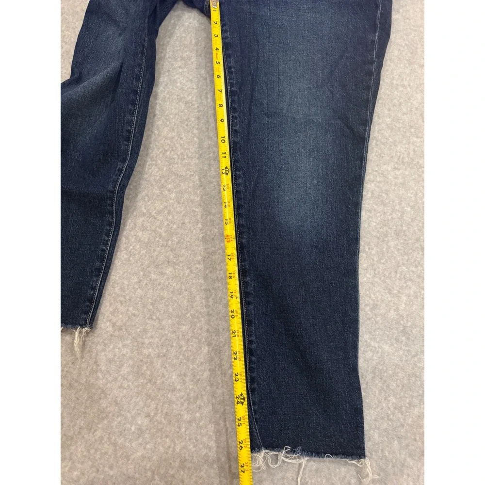 Old Navy High-Rise Curvy OG Straight Jeans Dark‎ Wash Button Fly Raw Hem Size 6